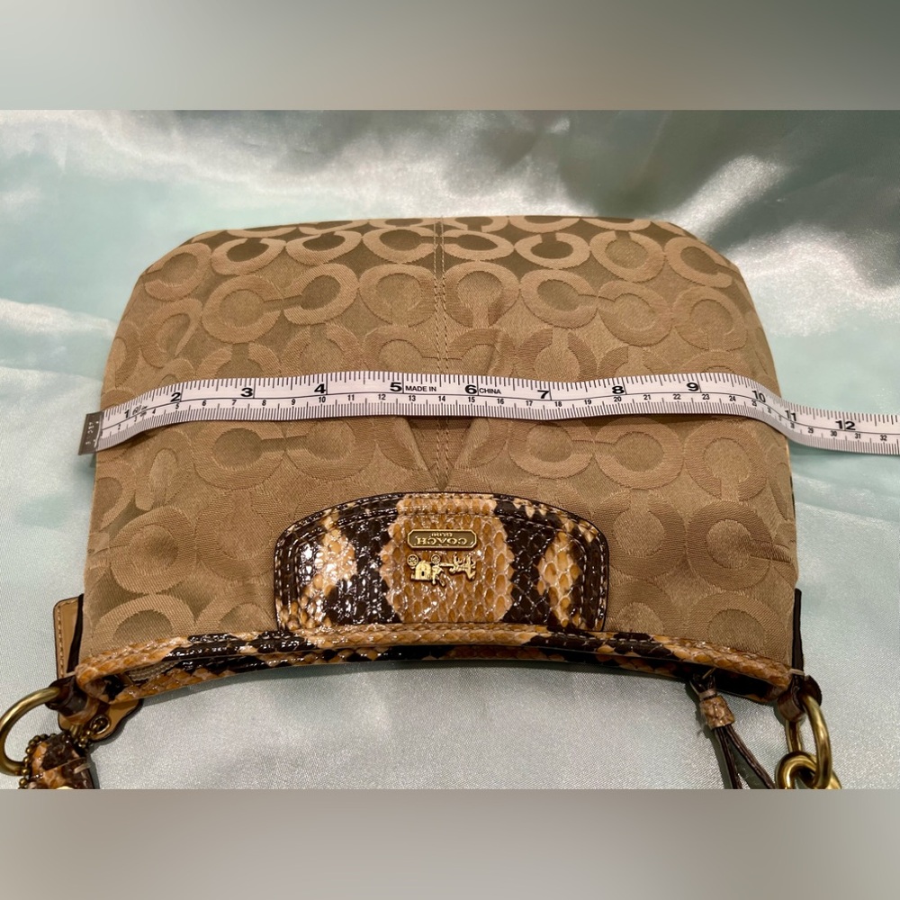 Coach Signature With Python-Embossed Leather Trim… - image 4